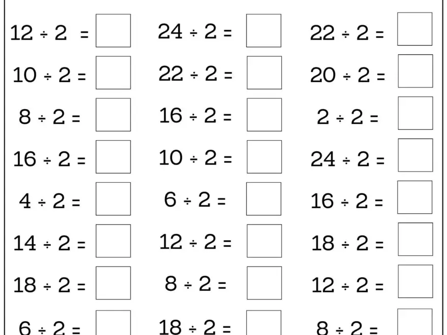 24 Printable Multiplication And Division