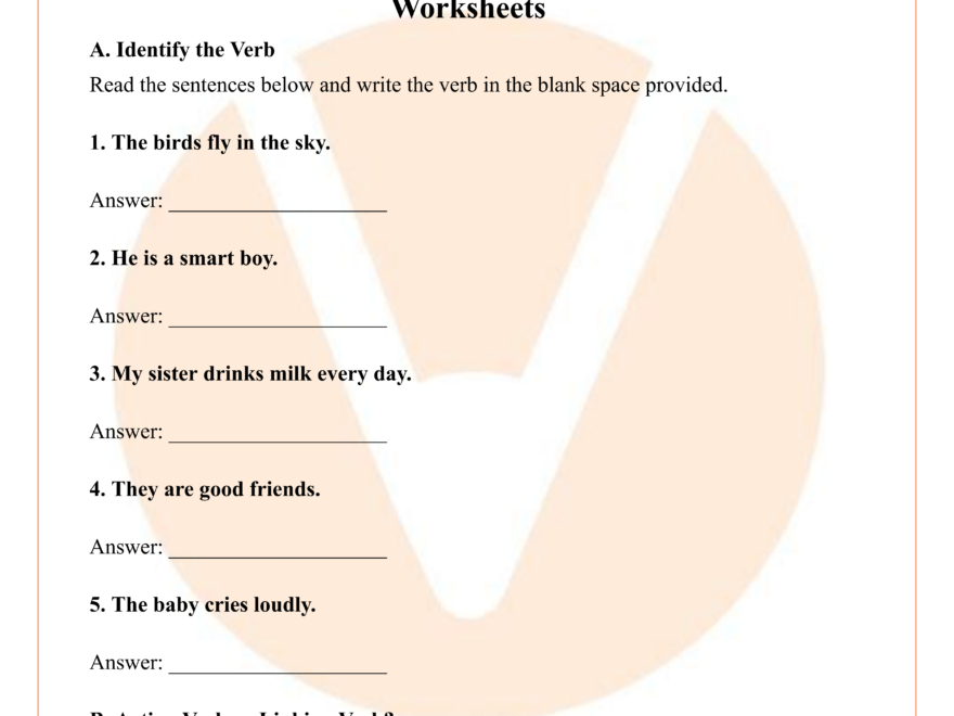 Class 2 English Grammar Verbs Action Linking