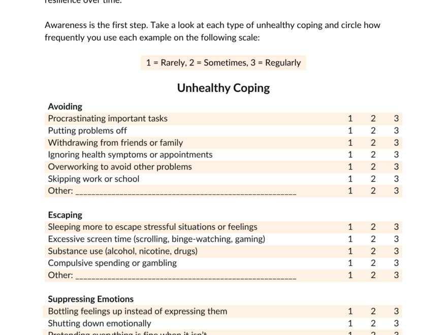 Coping Skills Worksheet