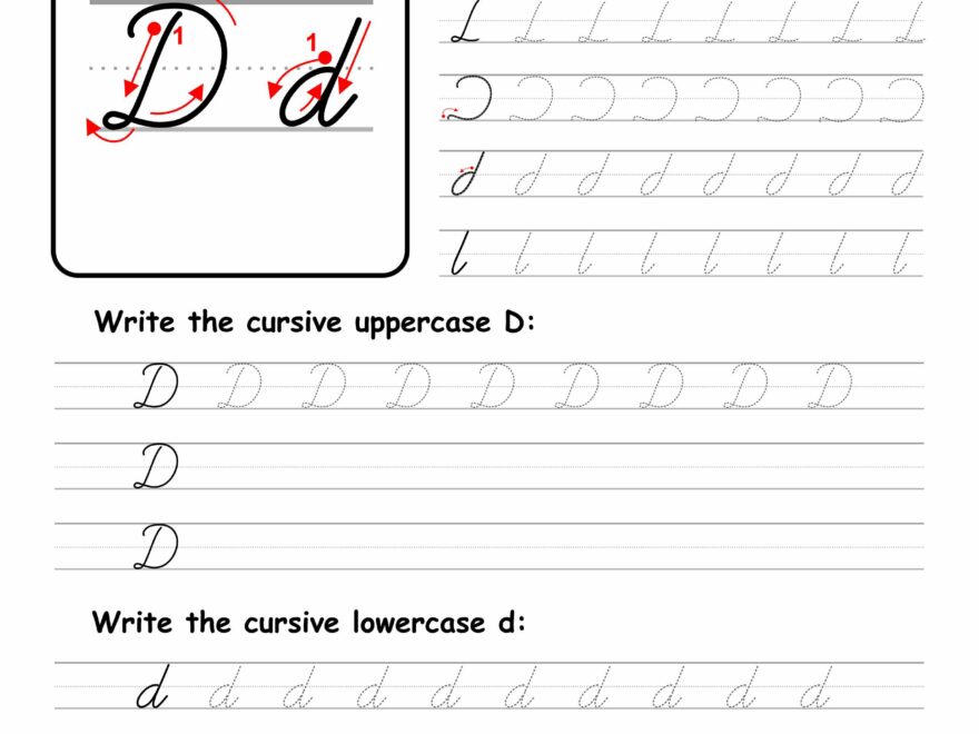 Cursive D Worksheet