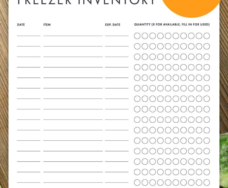 Free Printable Freezer Inventory Tracker