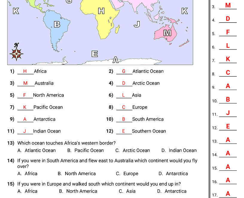 Geography Worksheets