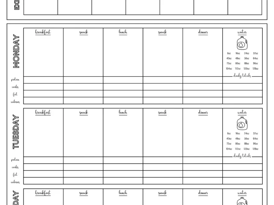 Macros Tracker Printable