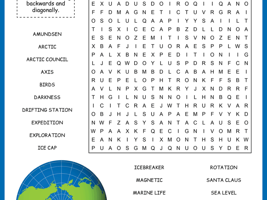 North Pole Word Search shtml