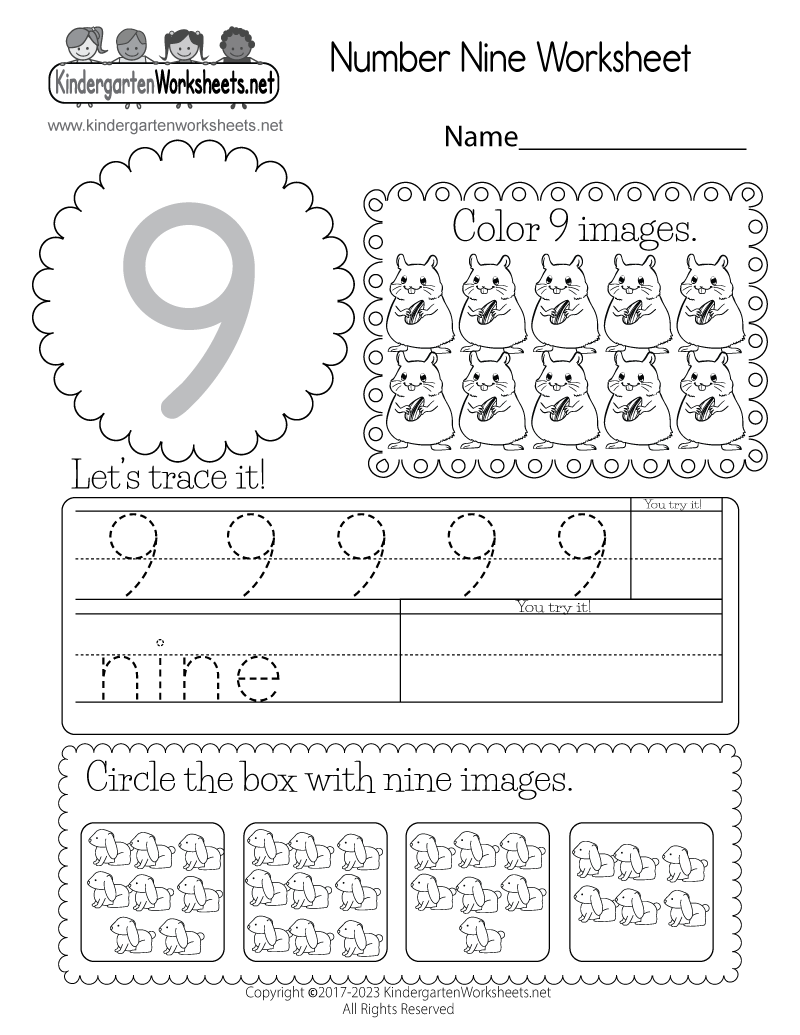 Number Nine Worksheet Printable Number Nine Worksheet Printable