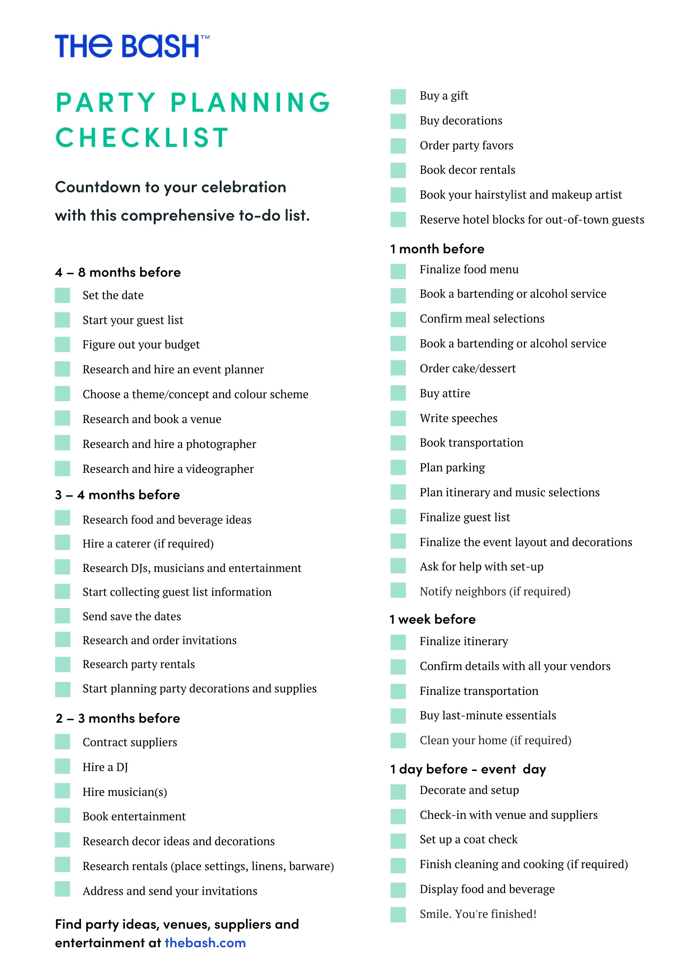 Party Planning Checklist Stay Organized Party Planning Checklist Stay Organized