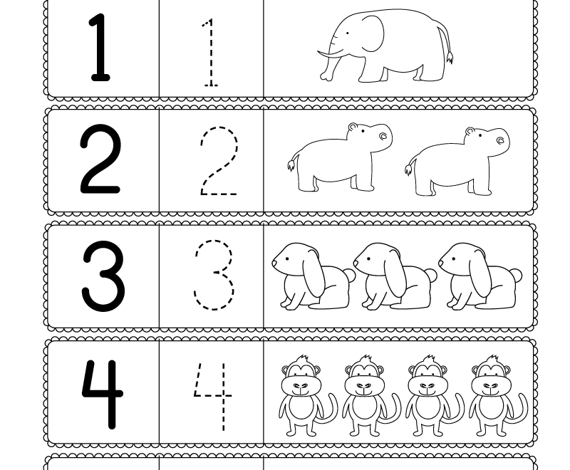 Preschool Worksheet Using Numbers Printable
