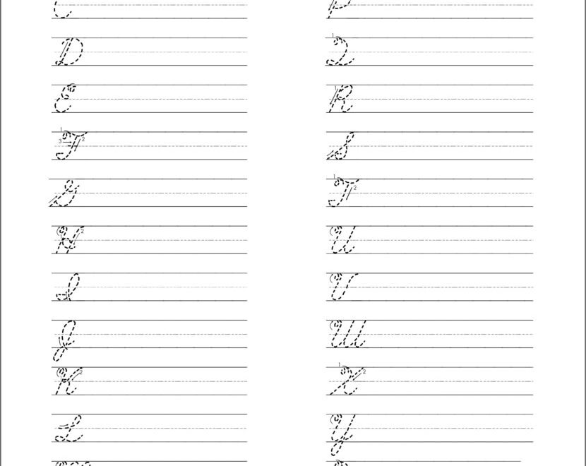 Printable Cursive Handwriting Worksheets Penmanship