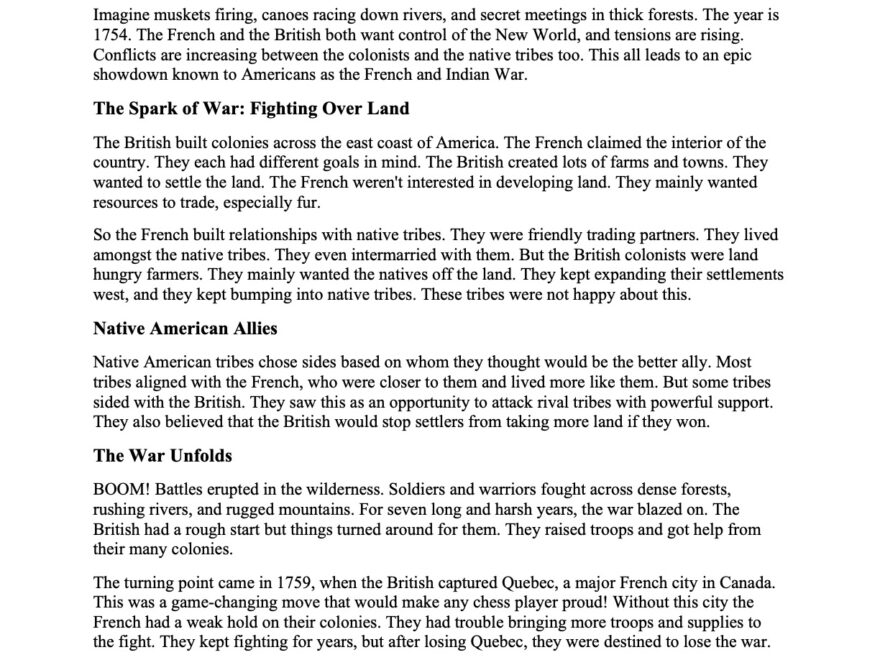 The French And Indian War